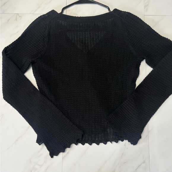 J Crew Scallop Trim Cardigan Top in Black Size XS - Picture 4 of 9